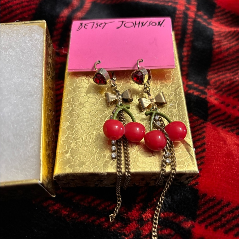 Betsey Johnson Red and Gold Cherry
